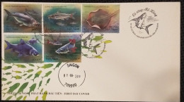 FDC Viet Nam Vietnam Cover With Perf Stamps 2019 : Mekong Fishes / Fish (Ms1112) - Vietnam