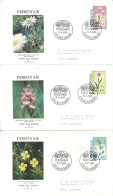 Faroe Islands;  1988 Faroe Flowers;  Set Of 4 In Single And Block Of 4 On FDC )N-covers). - Färöer Inseln