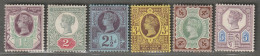 GRANDE BRETAGNE - N°93+94+95+96+97+99 Nsg (1887/1900) Victoria - Unused Stamps