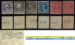 USA United States 1902/1922 6 Stamp With Perfin NPB By The National Park Bank Of New York Lochung Perfore - Perforados