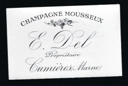Etiquette Champagne   Mousseux E Del   Cumieres  Marne 51 - Champagne