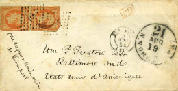 MTM127 - 1854 TRANSATLANTIC LETTER FRANCE TO USA STEAMER BALTIC COLLINS LINE - Maritime Post