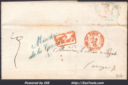 FRANCE MARQUE POSTALE AVEC CAD ROUGE PARIS BUREAU DES CONTRE SEINGS + VU N°2 DU 06/10/1864 - 1801-1848: Precursors XIX