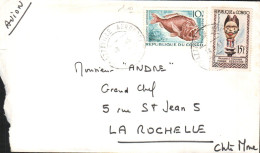 CONGO AFFRANCHISSEMENT COMPOSE SUR LETTRE POUR LA FRANCE 1966 - Otros & Sin Clasificación