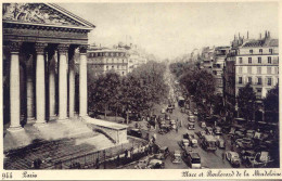 CPA -PARIS - PLACE ET BOULEVARD DE LA MADELEINE (VOIR AUTOMOBILES)  - Sonstige & Ohne Zuordnung