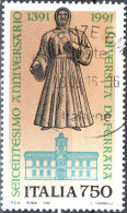 ITALIA, ITALY, ANNIVERSARIO UNIVERSITA FERRARA, 1992, USATI Scott:IT 1861, Yt:IT 1934 - 1991-00: Usados