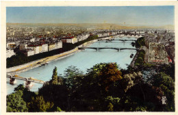 CPSM - LYON - PERSPECTIVE DES PONTS SUR LE RHONE (BELLES COULEURS) - Otros & Sin Clasificación