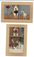 Cpa E D  N138  Polichinel Pierrot Et Colombine  Cartes Doree Ecrite 1922 N0173 - 1900-1949
