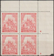 094/ Pof. 57; Corner 4-block, Plate Mark * - Unused Stamps