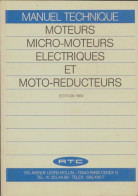 Manuel Technique Moteurs, Micro-moteurs électriques Et Moto-réducteurs (1984) De Collectif - Sciences