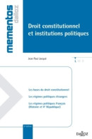Droit Constitutionnel Et Institutions Politiques - 9e éd. : Mémentos (2012) De Jean Paul Jacqué - Recht