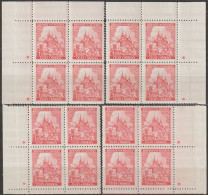 095/ Pof. 57; Corner 4-block Miniature, Plate Mark + - Unused Stamps