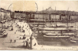 CPA - MARSEILLE - LE QUAI DE LA FRATERNITE (BELLE ANIMATION) - Old Port, Saint Victor, Le Panier