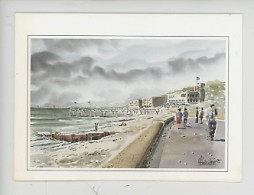 Le Havre Sainte Adresse Aquarelle Jean Claude Malandain Né 1946, "les Régates" (cp Double Vierge) - Portuario