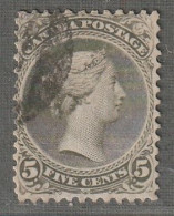 CANADA - N°22 Obl (1868-90) Victoria : 5c Gris-vert - Gebraucht