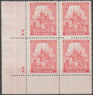 100/ Pof. 57; Corner 4-block, Plate Mark ++ - Unused Stamps
