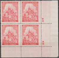 101/ Pof. 57; Corner 4-block, Plate Mark ++ - Unused Stamps