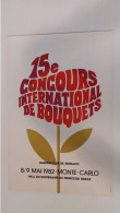 15em Concours International De Bouquets 8/9 Mai 1982 Garden Club De Monaco - Plakate