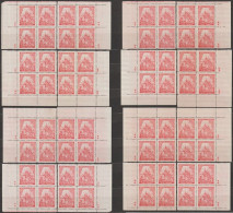 106/ Pof. 57; Corner Big 4-blocks Miniatures, Plate Mark ** And ++ - Ongebruikt