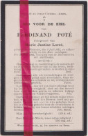 Devotie Doodsprentje Overlijden -Ferdinand Poté Echtg Marie Lorré - Wetteren 1871 - 1906 - Avvisi Di Necrologio