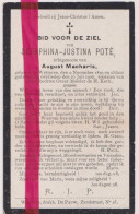 Devotie Doodsprentje Overlijden - Seraphina Poté Echtg August Macharis - Wetteren 1879 - 1906 - Avvisi Di Necrologio