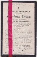 Devotie Doodsprentje Overlijden - Maria Heymans Echtg Jan De Vleeschouder - Brussel 1834 - Wetteren 1907 - Obituary Notices