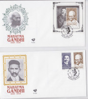 SOUTH AFRICA PRETORIA ENVELOPPE PREMIER JOUR BLOC TIMBRE MAHATMA GANDHI BLOCK STAMP FDC COVER 1995 LOT OF 2 COVERS - Mahatma Gandhi