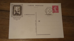 Entier Postal 20c Semeuse, Expo Philatelique 1937   ......... Boite1 ...... 240424-177 - 1921-1960: Modern Tijdperk