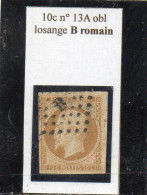Paris - N° 13A Obl Losange B Romain - 1853-1860 Napoleon III