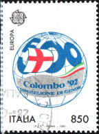 ITALIA, ITALY, CELEBRAZIONI COLOMBIANE, 1992, USATI Scott:IT 1882, Yt:IT 1941 - 1991-00: Usados