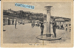 Abruzzo-chieti-vasto Spiaggia La Doccia In Spiaggia Veduta Animatissima Anni 30(f.piccolo/xv) - Altri & Non Classificati