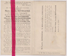 Devotie Doodsprentje Overlijden - Maria Huysegoms Wed Verheyden, Echtg De Hollander - Steenhuffel 1856 - Hoboken 1945 - Obituary Notices