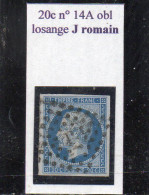 Paris - N° 14A Obl Losange J Romain - 1853-1860 Napoléon III.
