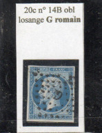 Paris - N° 14B Obl Losange G Romain - 1853-1860 Napoleon III