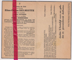 Devotie Doodsprentje Overlijden - Elisa Delmotte Wed Ruyssen Echtg Deheegher - Komen Ten Brielen 1895 - Roesbrugge 1945 - Obituary Notices