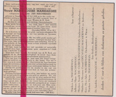 Devotie Doodsprentje Overlijden - Marie Louise Manhaeghe Echtg Jan Magherman - Desselgem 1858 - Pittem 1945 - Obituary Notices