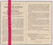 Devotie Doodsprentje Overlijden - Alida Heyrick Wed Morbé Echtg Windels - Dentergem 1895 - Tielt 1948 - Obituary Notices