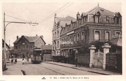 Eu, Hôtel De La Gare + Tramway (écrite 1934) Seine-maritime - Eu
