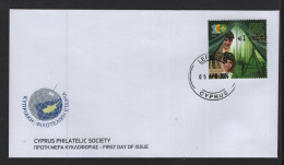 CYPRUS 2024 SCOUTS STAMP OVERPRINT WITH NEW VALUE 1 EURO ON UNOFFICIAL FDC ( NEVER ISSUED OFFICIAL) - Briefe U. Dokumente