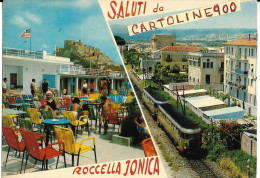 Calabria-reggio Calabria-roccella Jonica Vedute Bar Ristoro Treno Littorina In Transito Linea Ferroviaria Saluti Da - Altri & Non Classificati