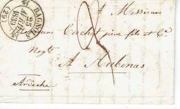 Bagnols 29 Gard Type 12 Lettre En PD Du 25 Avril 1839 Pour Aubenas Ardèche - 1801-1848: Vorläufer XIX