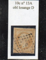 Paris - N° 13A (ld) Obl Losange D - 1853-1860 Napoleone III