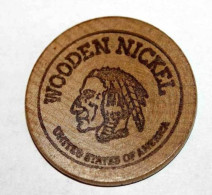 Wooden Token - Wooden Nickel - Jeton Bois Monnaie Nécessité - Tête D'Indien - Neidermyer Poultry 1984 - Etats-Unis - Monedas/ De Necesidad