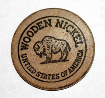 Wooden Token - Wooden Nickel - Jeton Bois Bison Monnaie Nécessité - Appreciation Dinner 1969 - Etats-Unis - Noodgeld