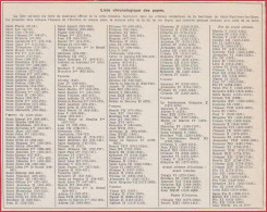 Pape. Liste Chronologique Des Papes. Religion. Catholicisme. Larousse 1948. - Documentos Históricos