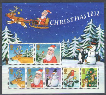 Great Britain United Kingdom 2012 Christmas Set Of 7 Classic Stamps In Block MNH - Hojas Bloque