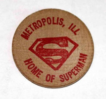 Wooden Nickel Token - Jeton Bois Monnaie Nécessité - Tête D'Indien - Metropolis - Home Of Superman Etats-Unis - Comics - Noodgeld