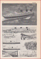 Paquebot Normandie. Le De Grasse, Le Londres. Navire. Transatlantique. Larousse 1948. - Historische Dokumente