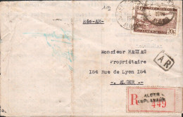 ALGERIE SEUL SUR LETTRE RECOMMANDEE 1948 - Lettres & Documents