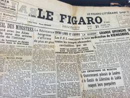 FIGARO 44 /F.F.I POINTE DE GRAVE /ARRESTATION EPURATION ECRIVAINS /LAVAL CONDAMNE MORT /SARAH BERNAR - Autres & Non Classés